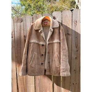 Vintage Shearling Pioneer Wear Coat — Suede and Sherpa